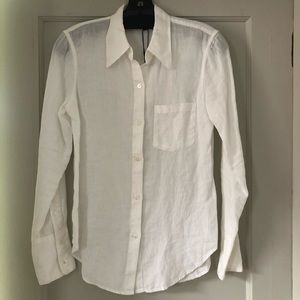 NWT Theory Linen Button-down
